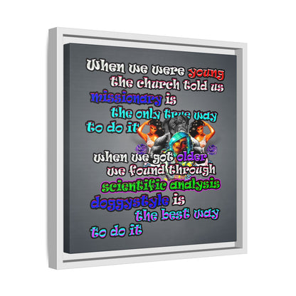 doggystyle - framed canvas art (grey-light grey)