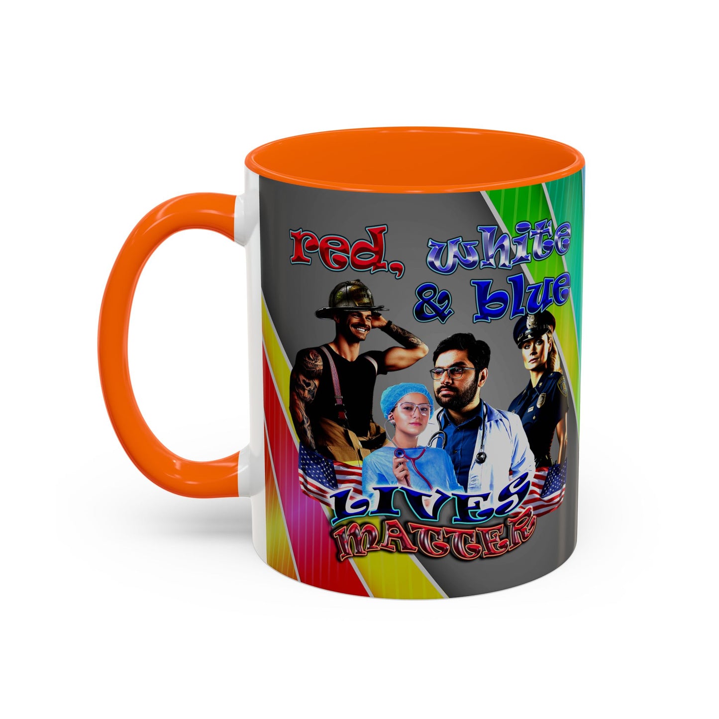 rw&b lives matter - Accent Mug (rainbow split)