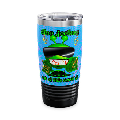 disc jockey - Ringneck Tumbler, 20oz (light blue-purple wave)