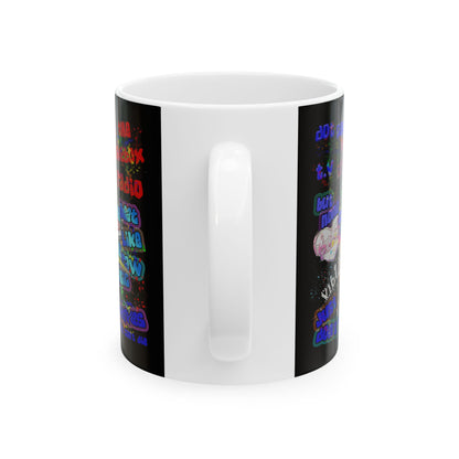 drop the beat - White Mug (black)