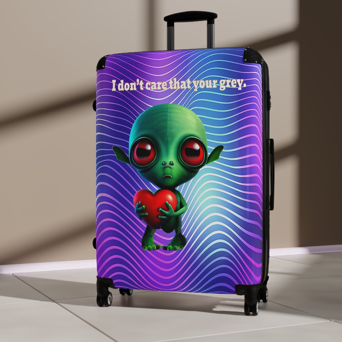 I don't care that your grey - Suitcase (purple wave)