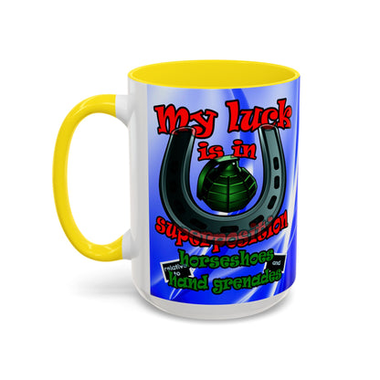 my luck - Accent Mug (blue-white wave)