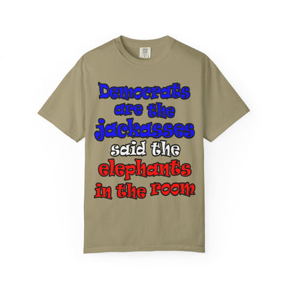 donkeys and elephants - Unisex Garment-Dyed T-shirt