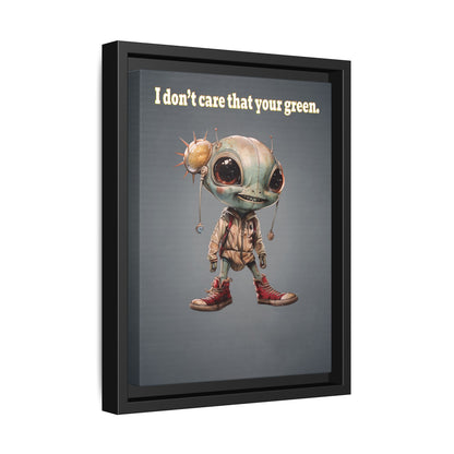 I don't care that your green - framed canvas art (grey-light grey)