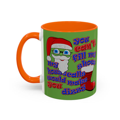 santa's shoes - Accent Mug (green)