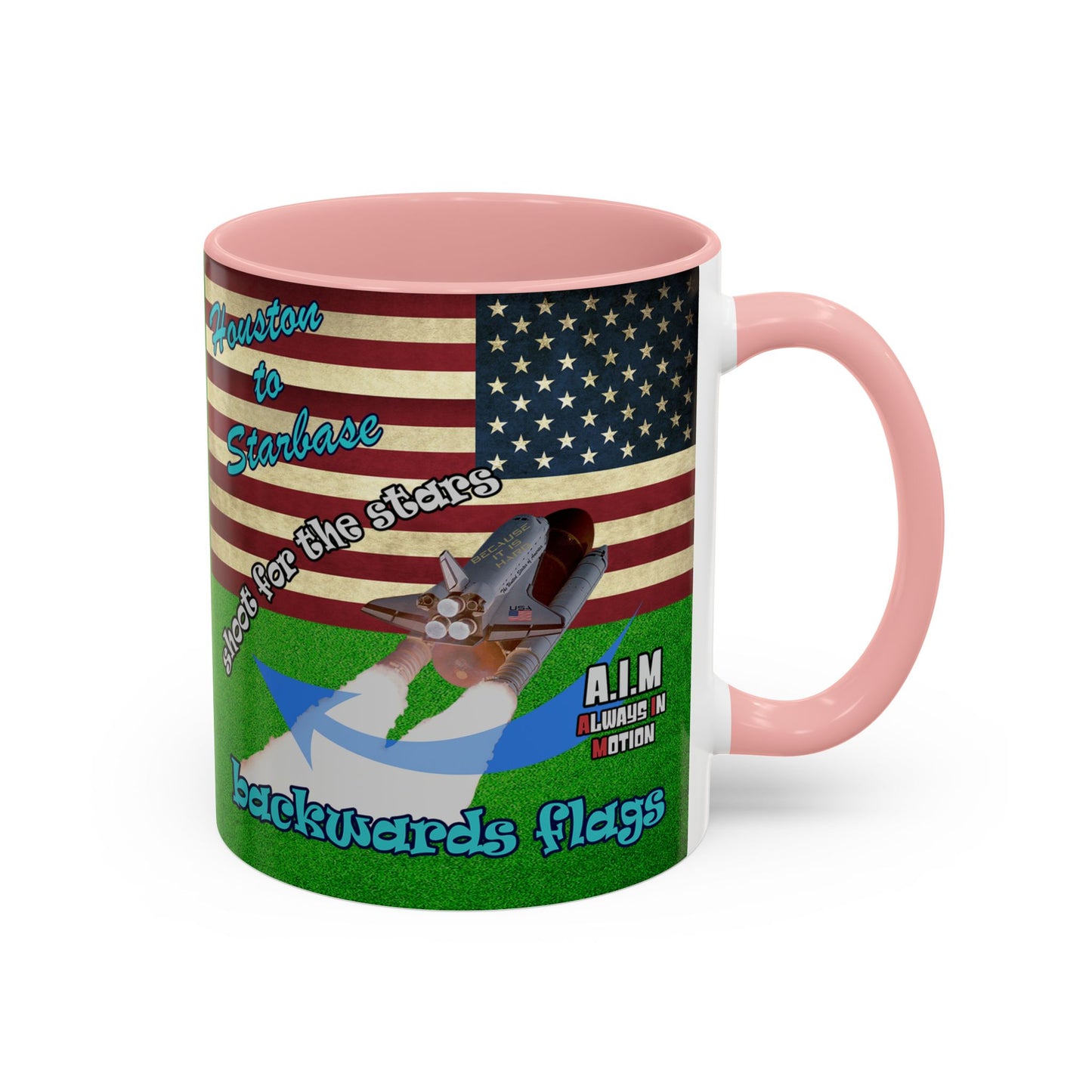 shoot for the stars - Accent Mug (green turf)