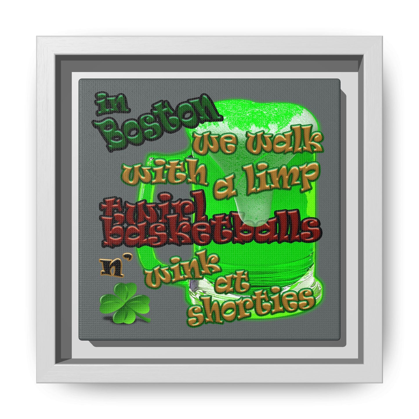 celtics logo - framed canvas art (dark grey)