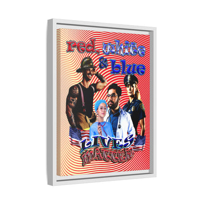 rw&b lives matter - framed canvas art (yellow-orange wave)