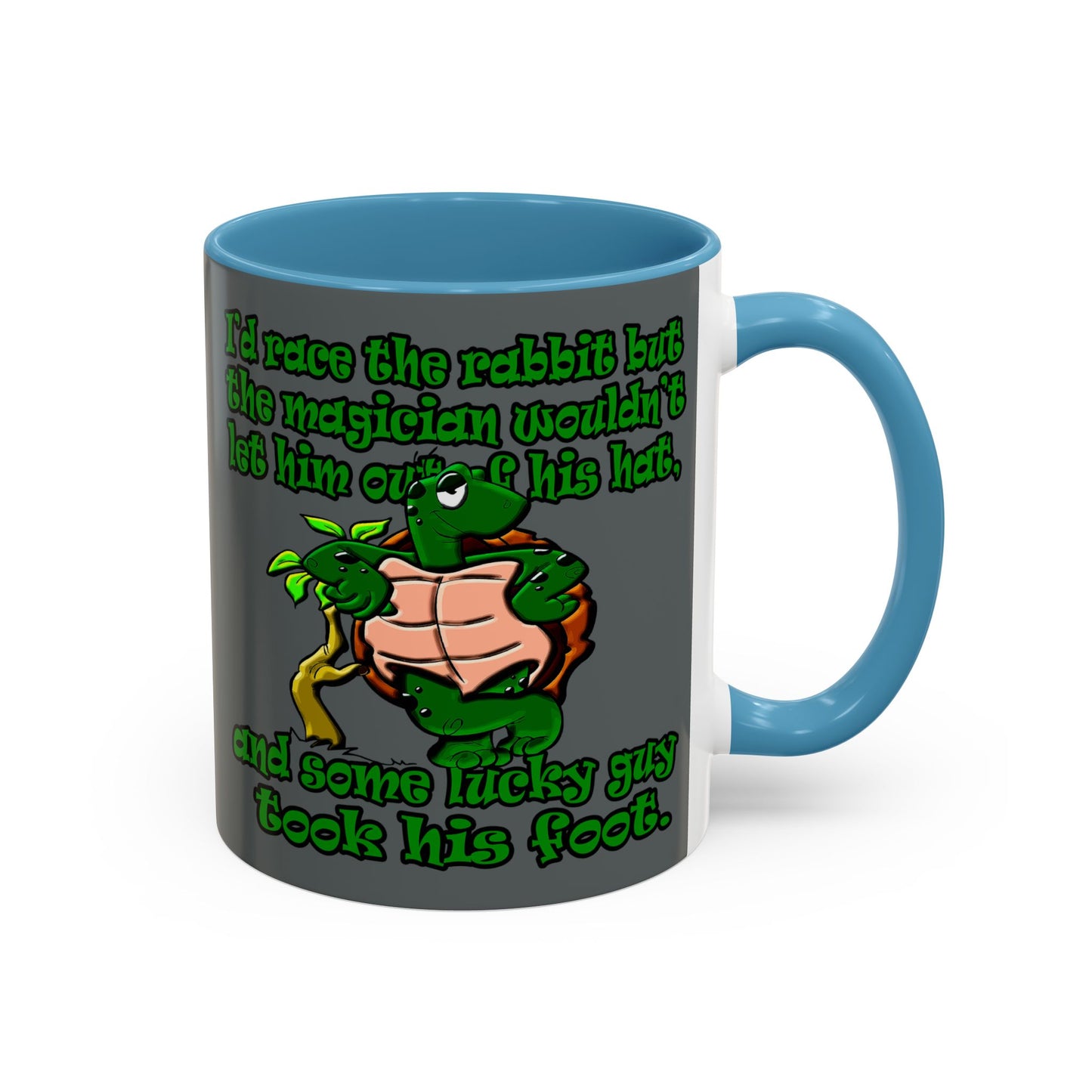 turtle race - Accent Mug (dark grey)