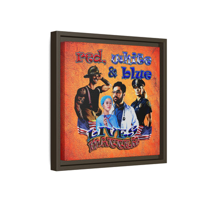 rw&b lives matter - framed canvas art (burnt orange)