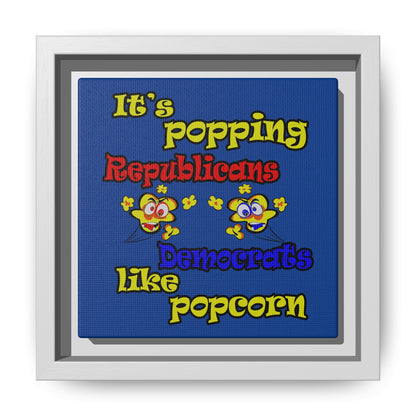 popping like popcorn - framed canvas art (dark blue)