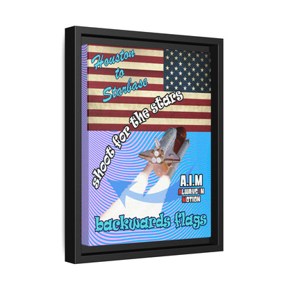 shoot for the stars - framed canvas art (light blue-purple wave)