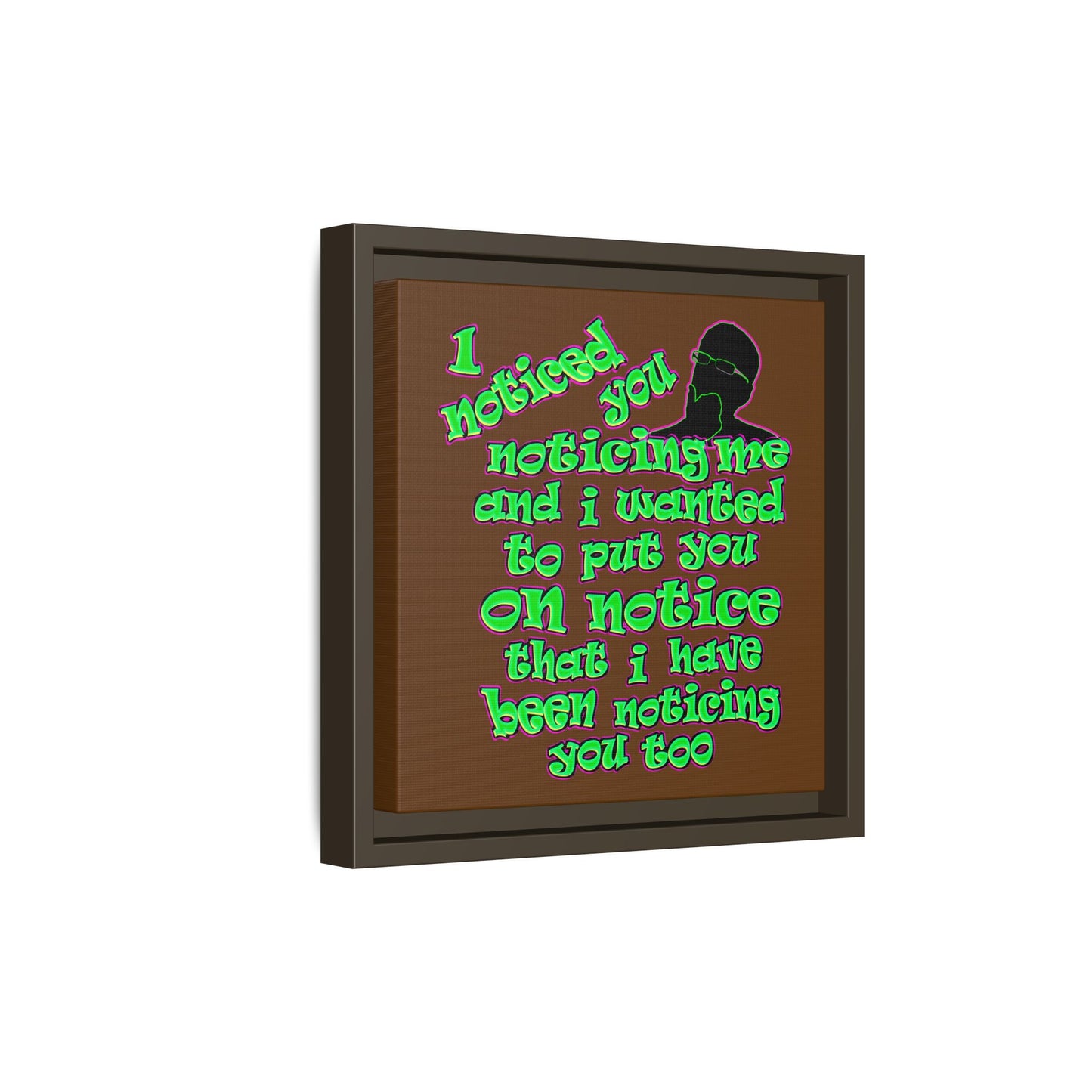 noticed you noticing - framed canvas art (brown)