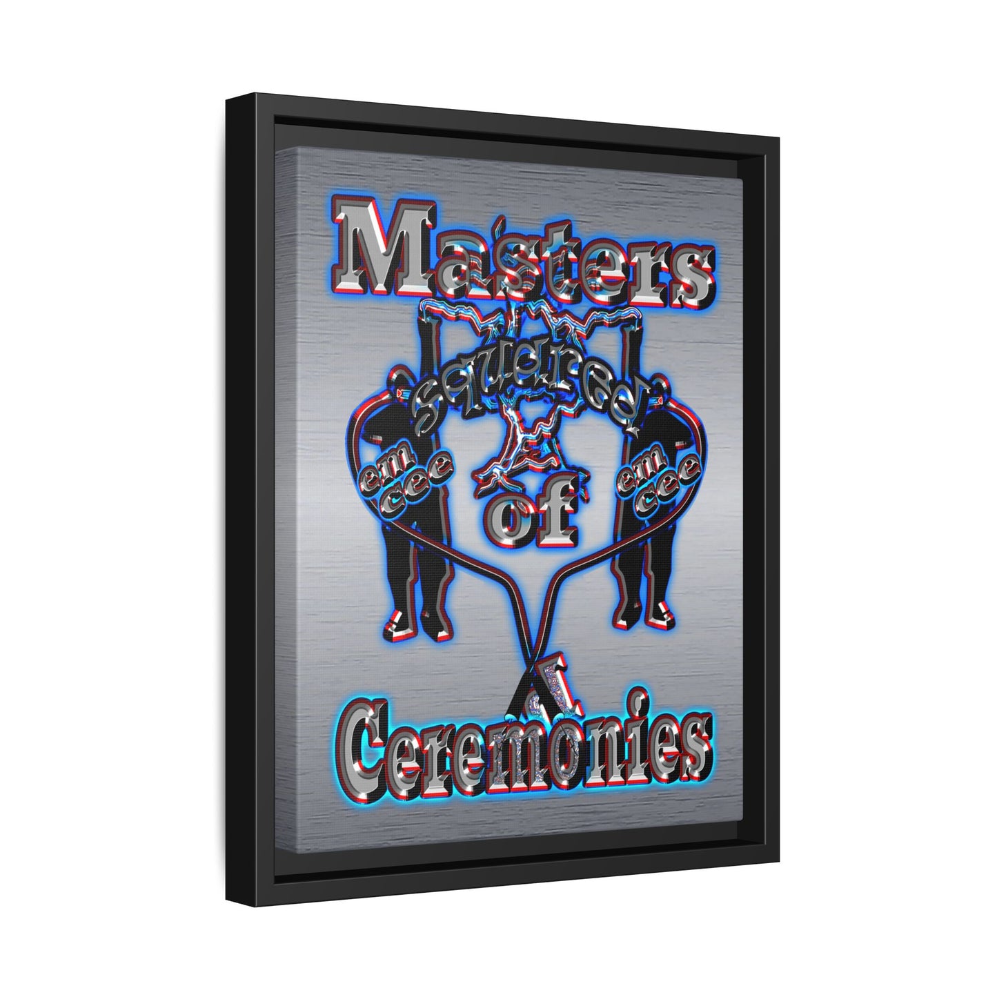 em cee squared - framed canvas art (brushed nickel)