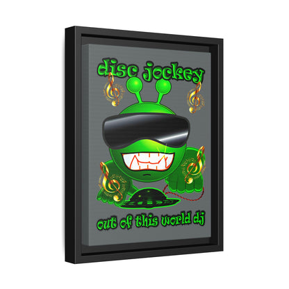 disc jockey - framed canvas art (dark grey)
