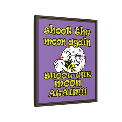 shoot the moon again - framed canvas art (light purple)