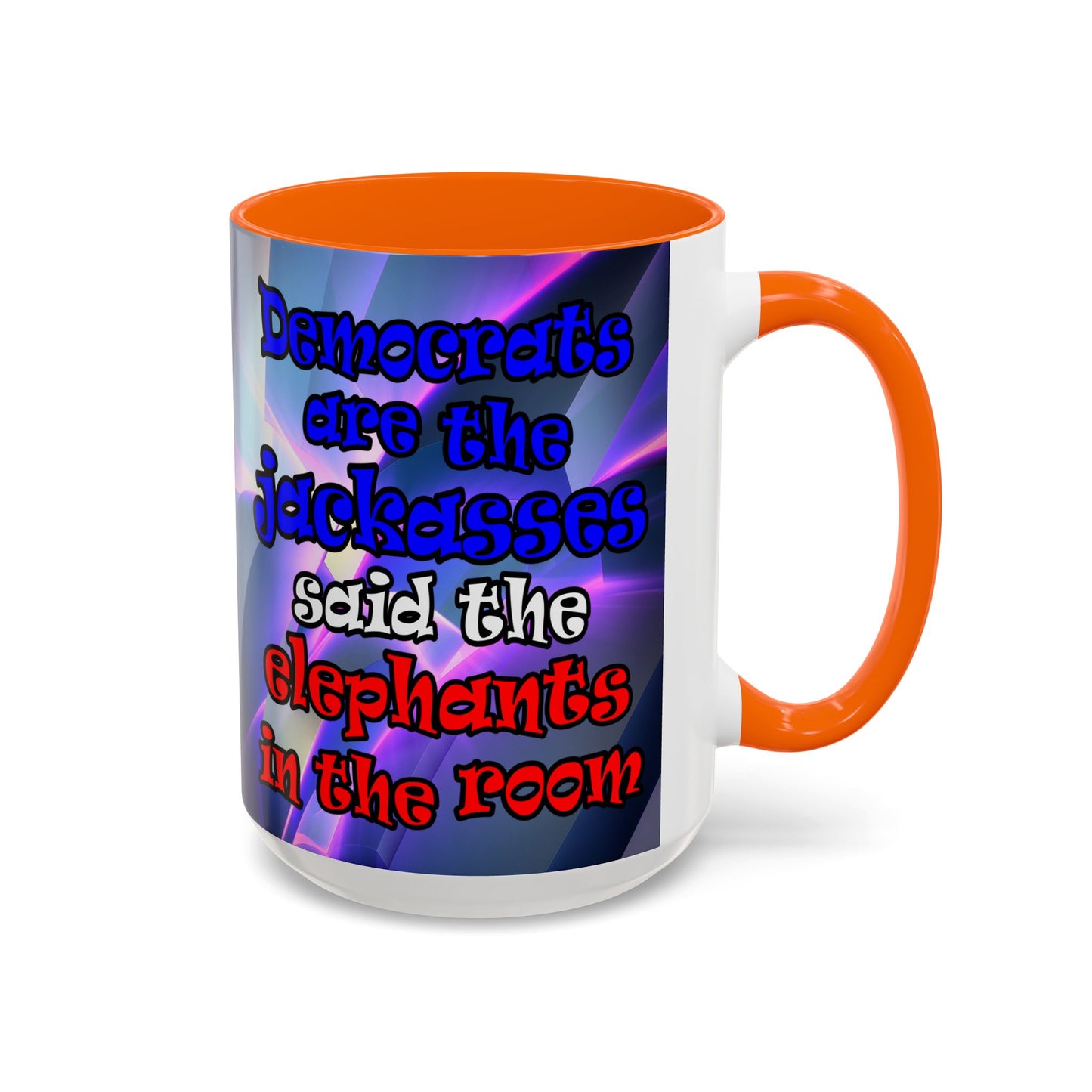 donkeys and elephants - Accent Mug (grey-pink wave)