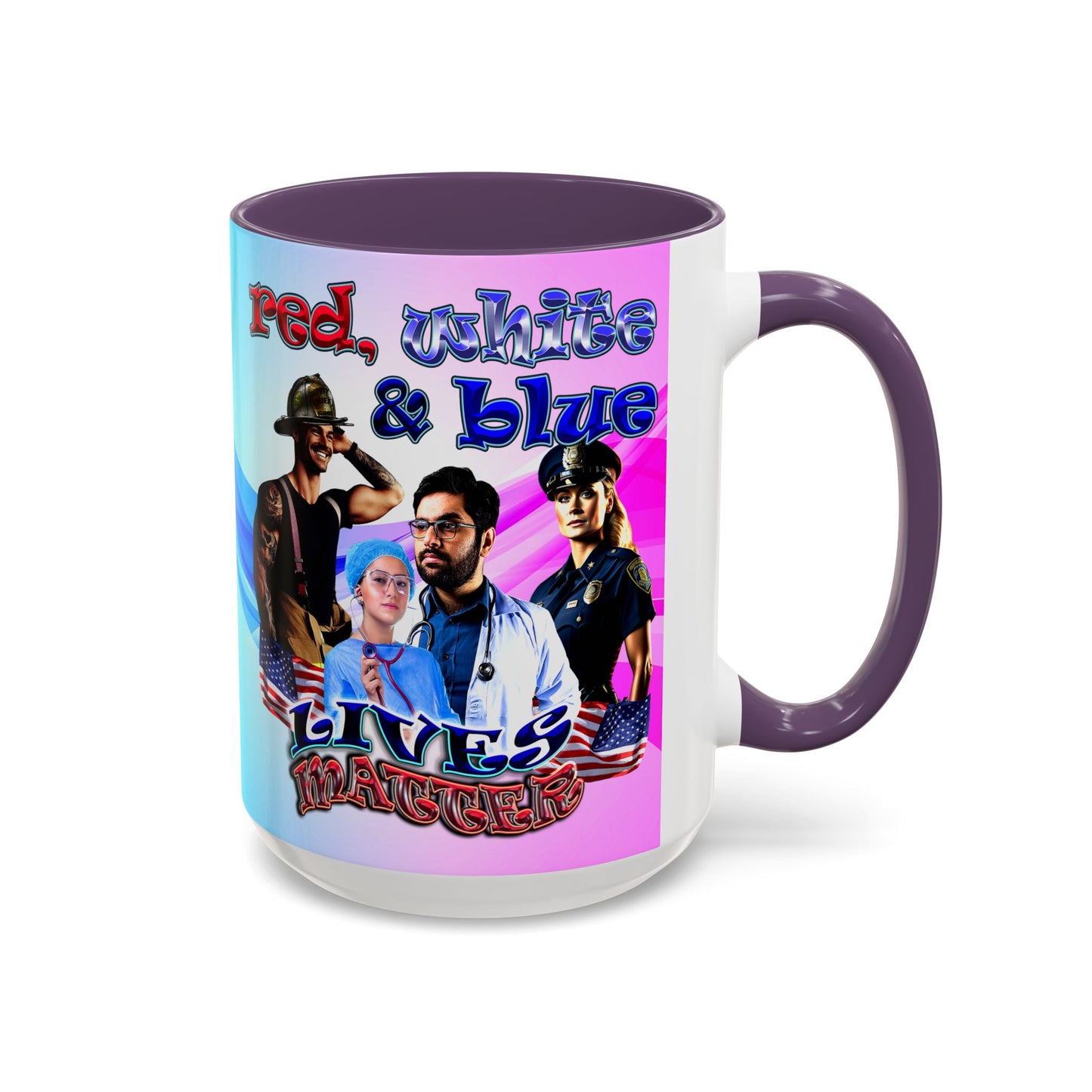 rw&b lives matter - Accent Mug (light blue-pink wave)