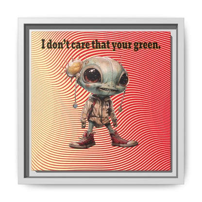I don't care that your green - framed canvas art (yellow-orange wave)