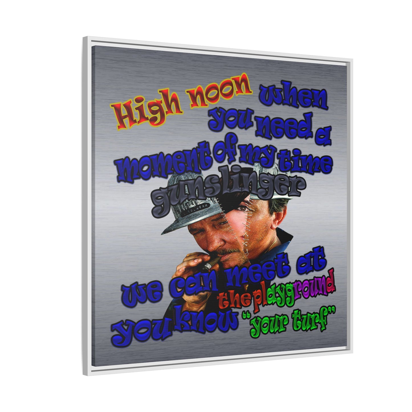 high noon - framed canvas art (brushed nickel)