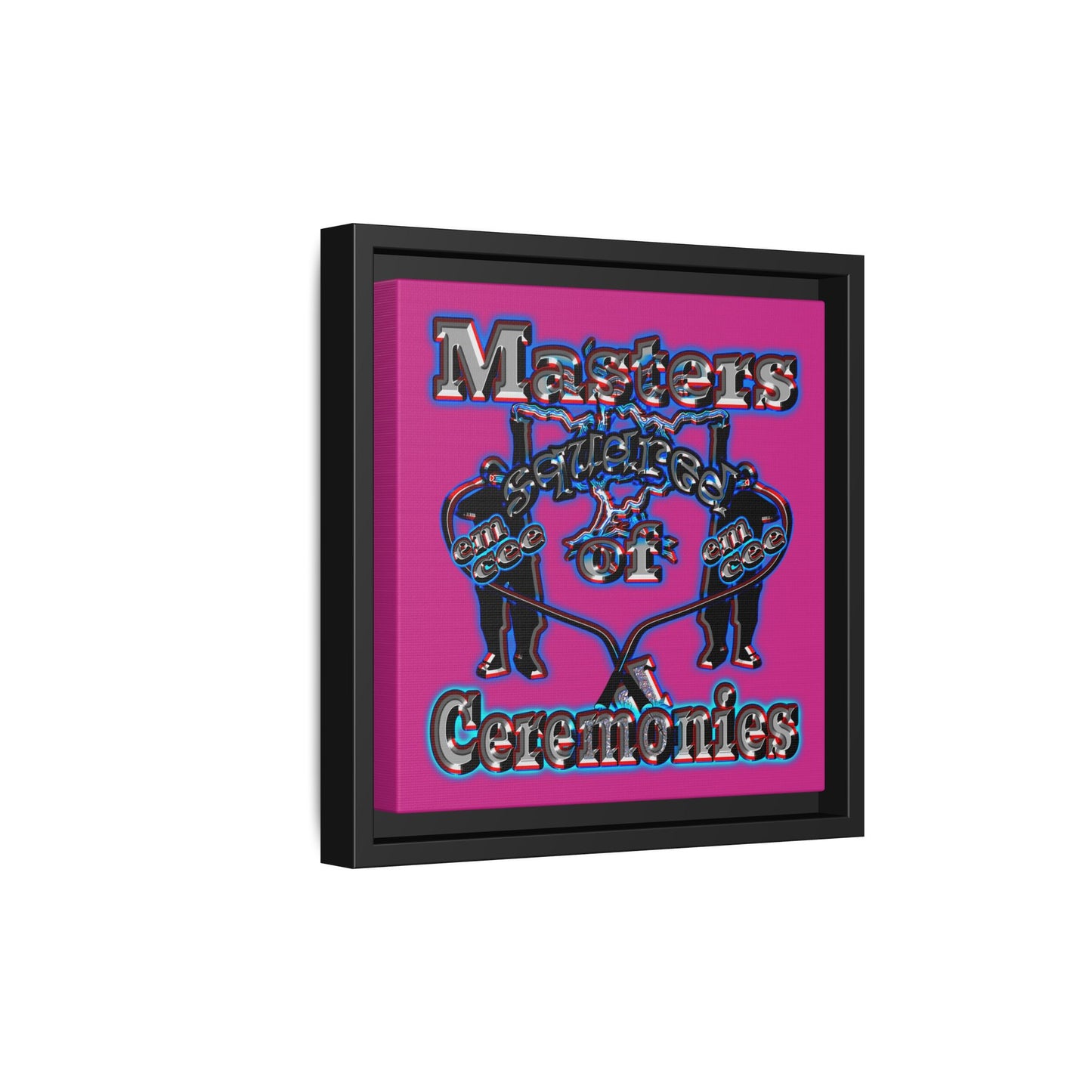 em cee squared - framed canvas art (pink)