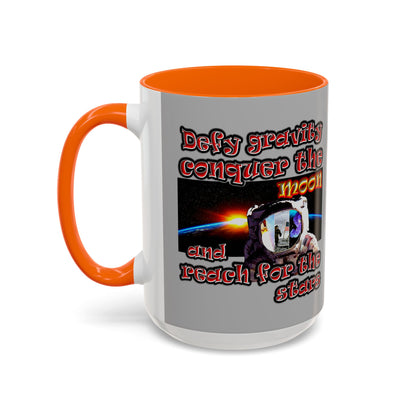 defy conquer reach - Accent Mug (light grey)