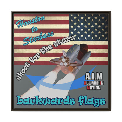 shoot for the stars - framed canvas art (dark grey)