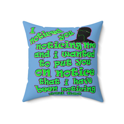 noticed you noticing - Faux Suede Square Pillow - (light blue)