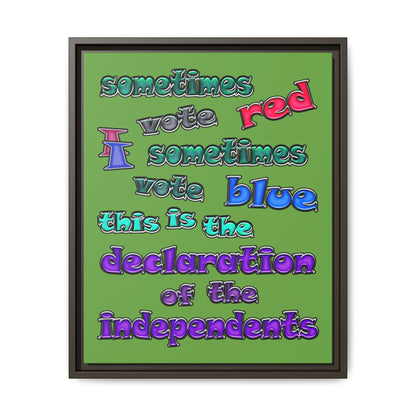 declaration of the independents - framed canvas art (green)
