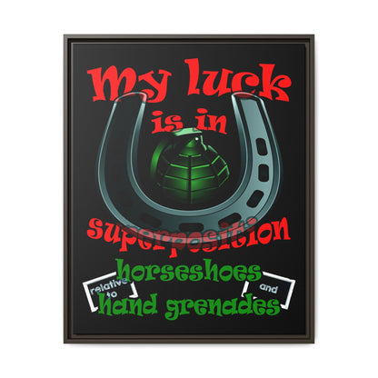 my luck - framed canvas art (black)