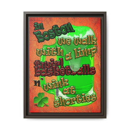 celtics logo - framed canvas art (burnt orange)