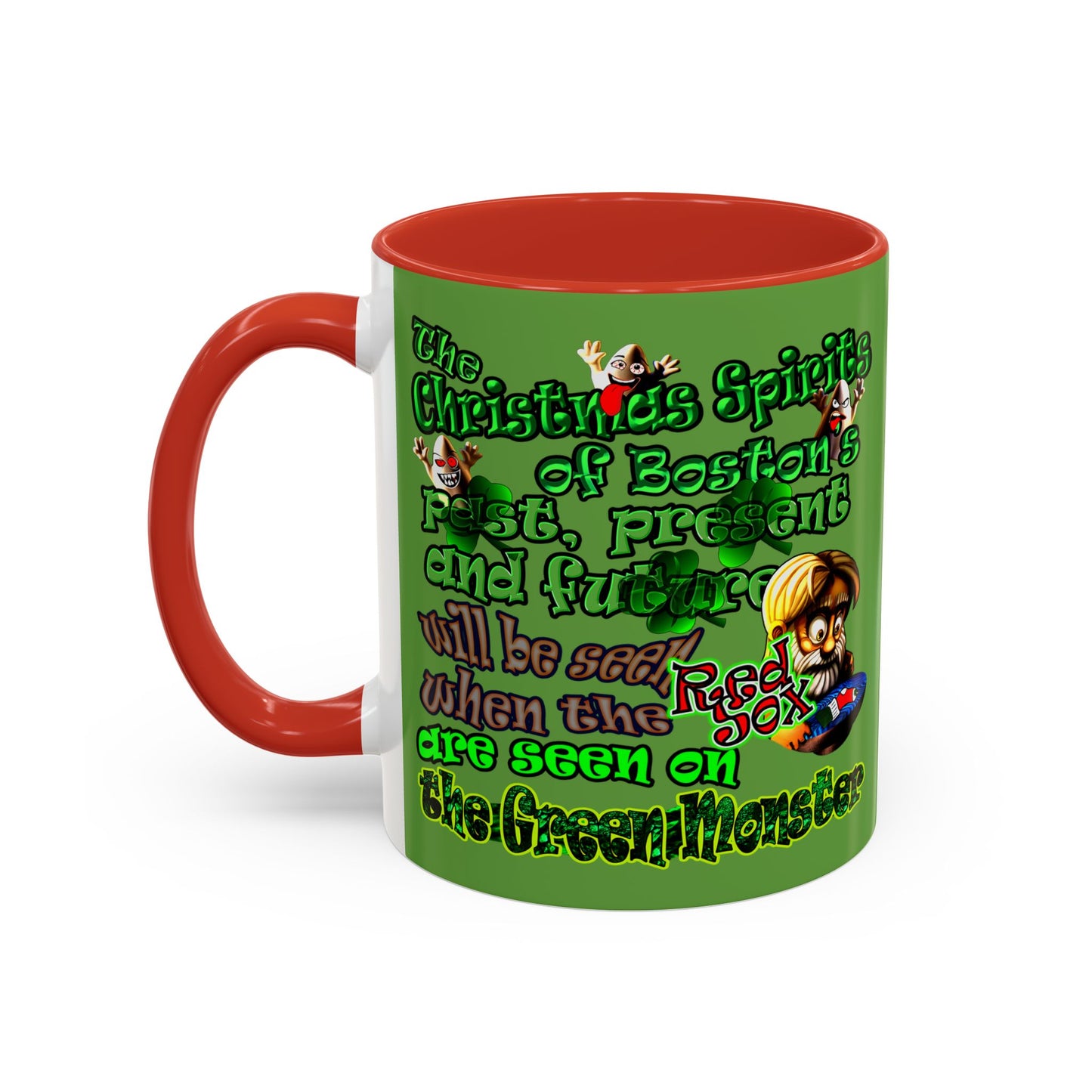 christmas spirits of boston - Accent Mug (green)