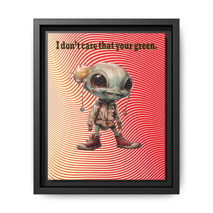 I don't care that your green - framed canvas art (yellow-orange wave)