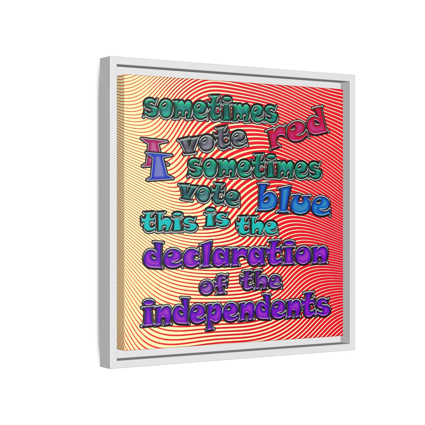declaration of the independents - framed canvas art (yellow-orange wave)