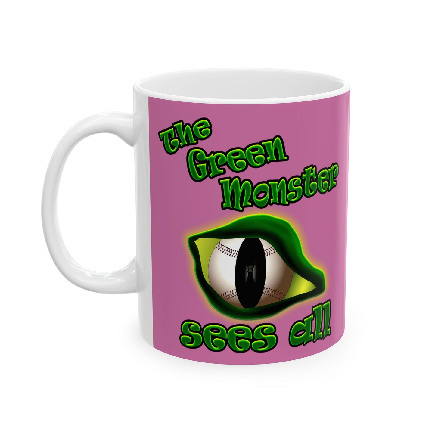 green monster - White Mug (light pink)