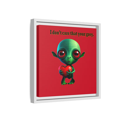I don't care that your grey - framed canvas art (dark red)