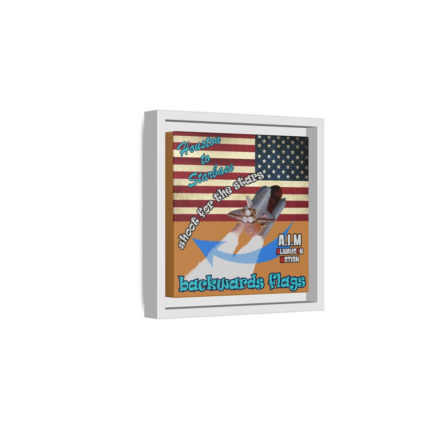 shoot for the stars - framed canvas art (light brown)