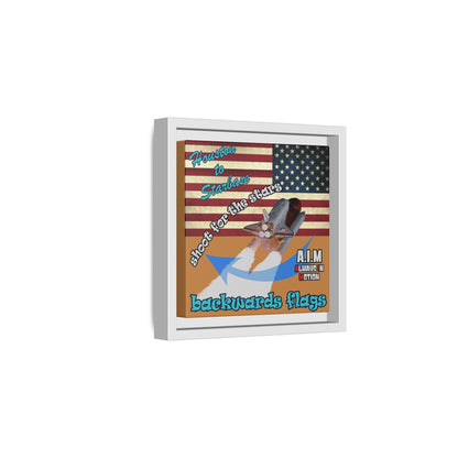 shoot for the stars - framed canvas art (light brown)