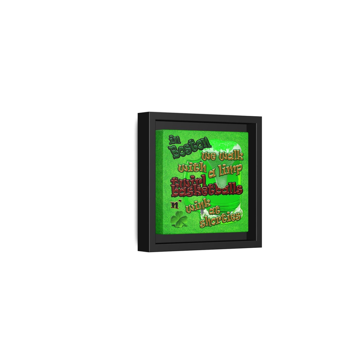 celtics logo - framed canvas art (green turf)