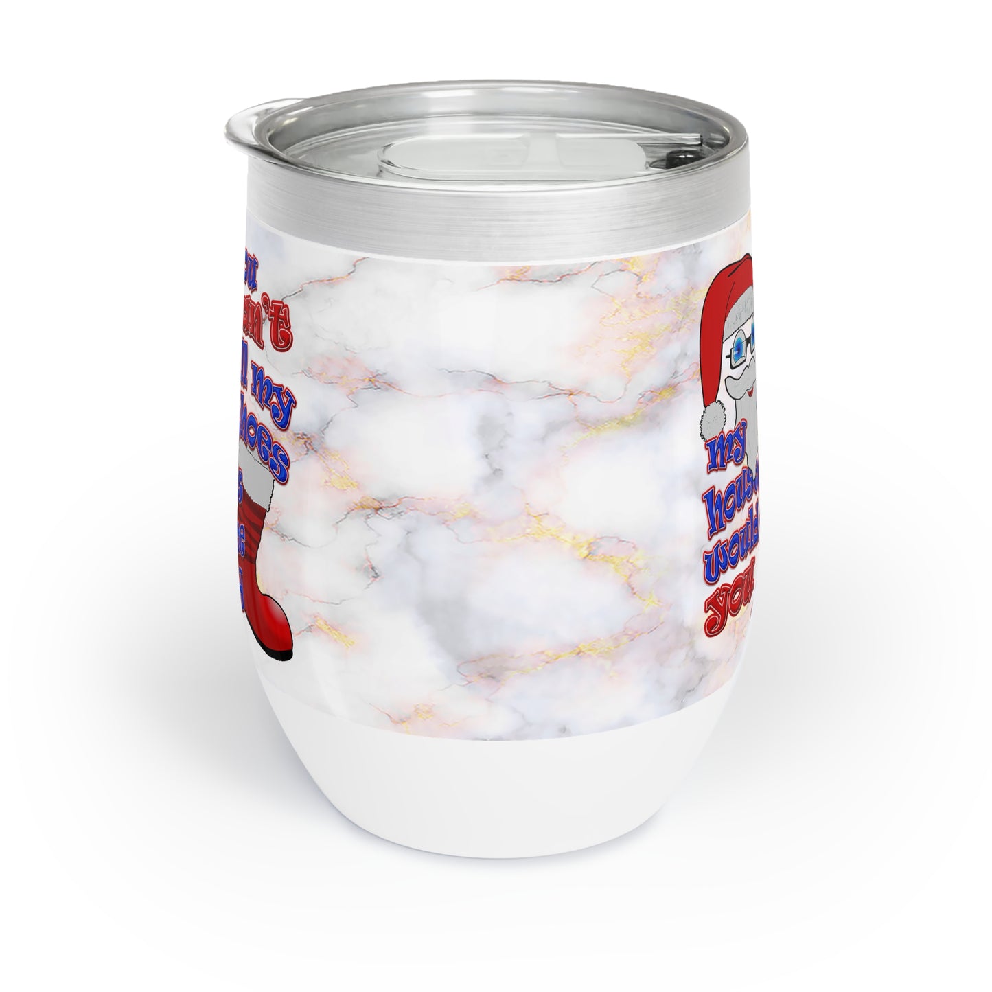 santa's shoes - Chill Wine Tumbler (white marble)