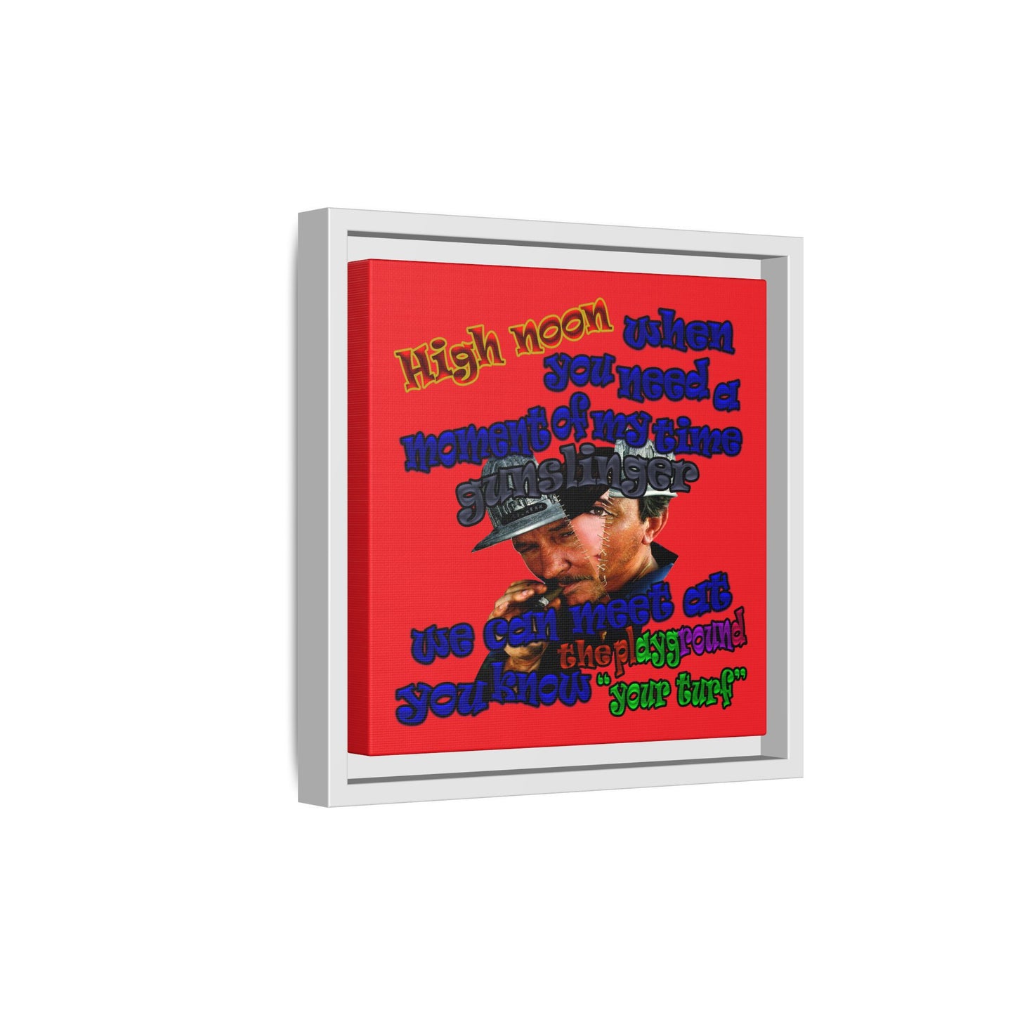 high noon - framed canvas art (red)