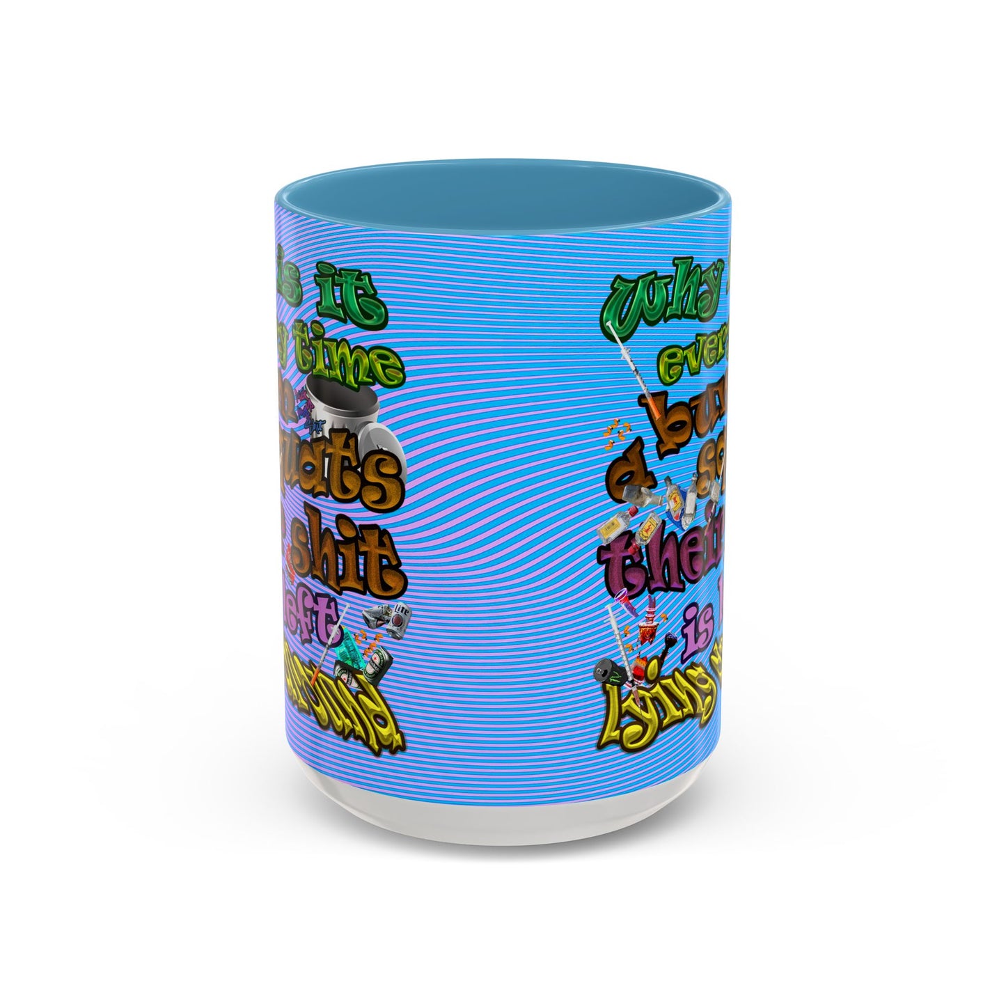 the bum's shit - Accent Mug (light blue-purple wave)
