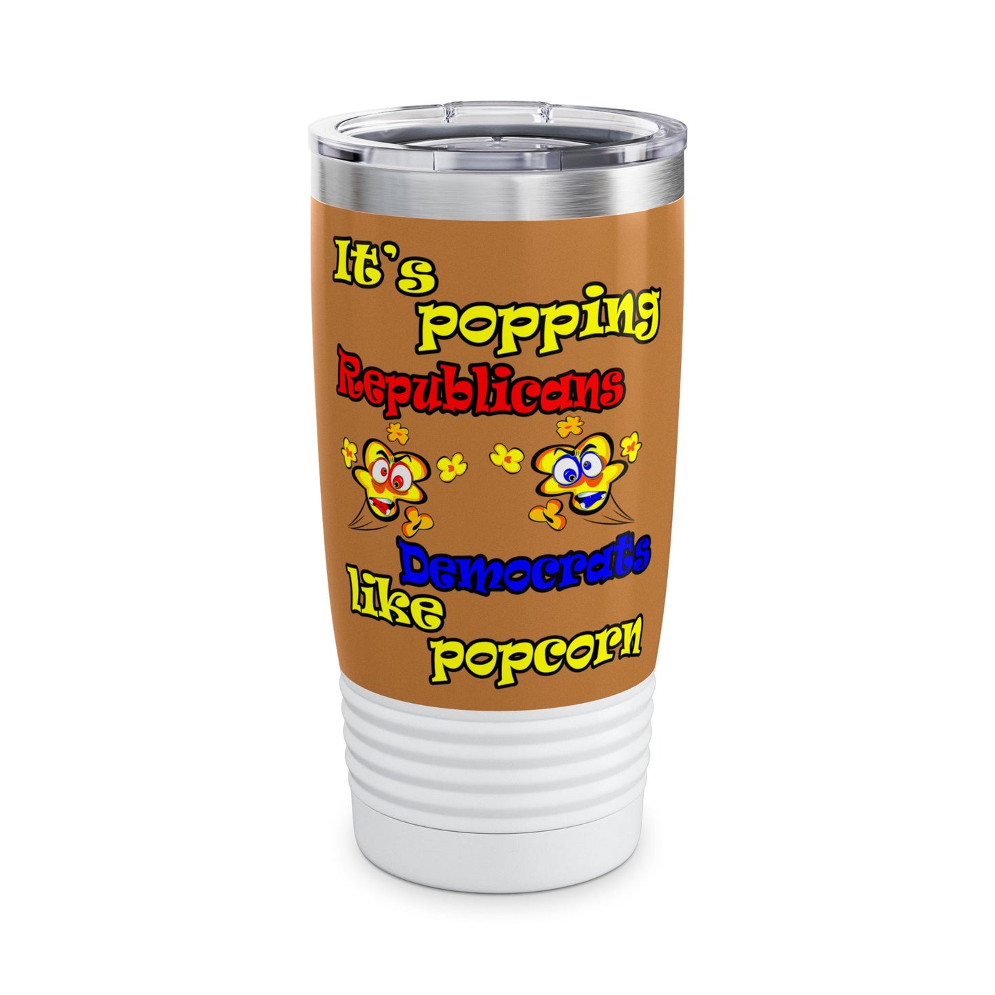 popping like popcorn - Ringneck Tumbler, 20oz (light brown)