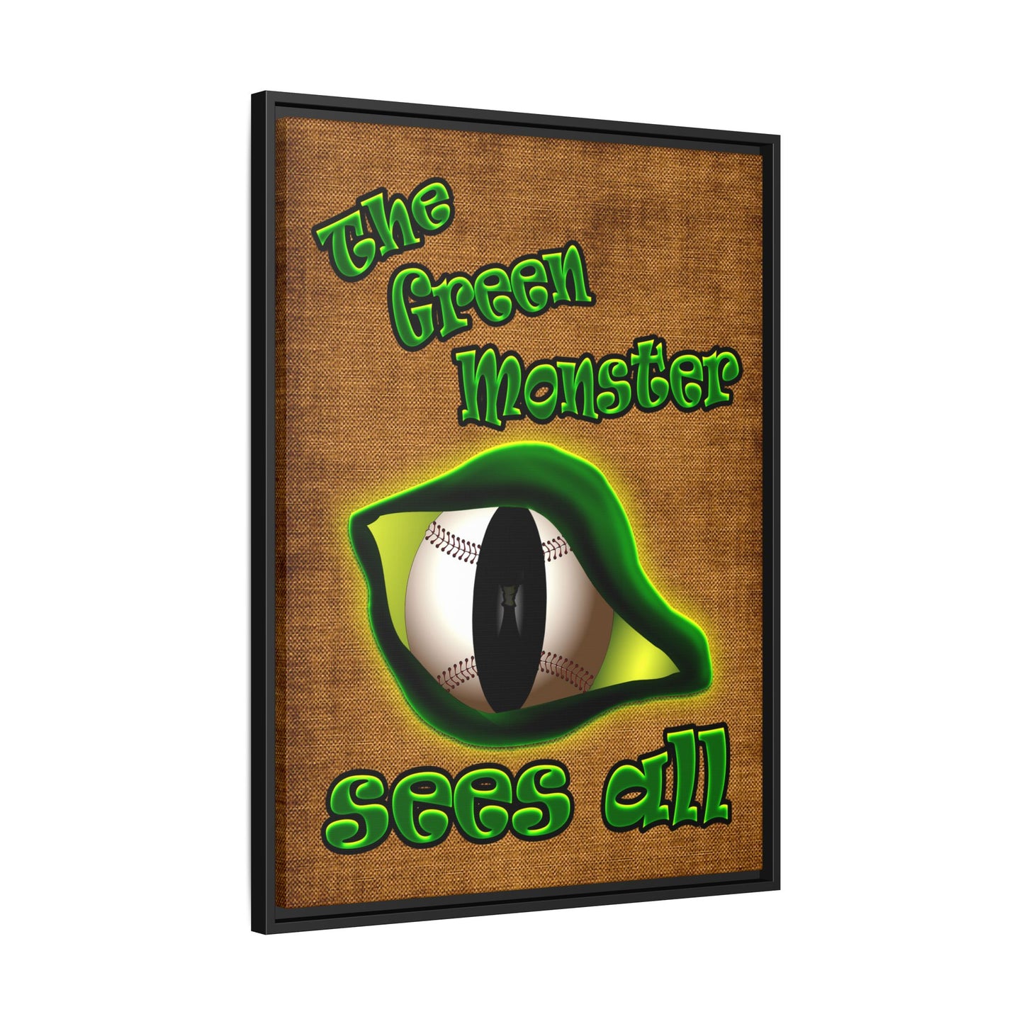 green monster - framed canvas art (brown papyrus)