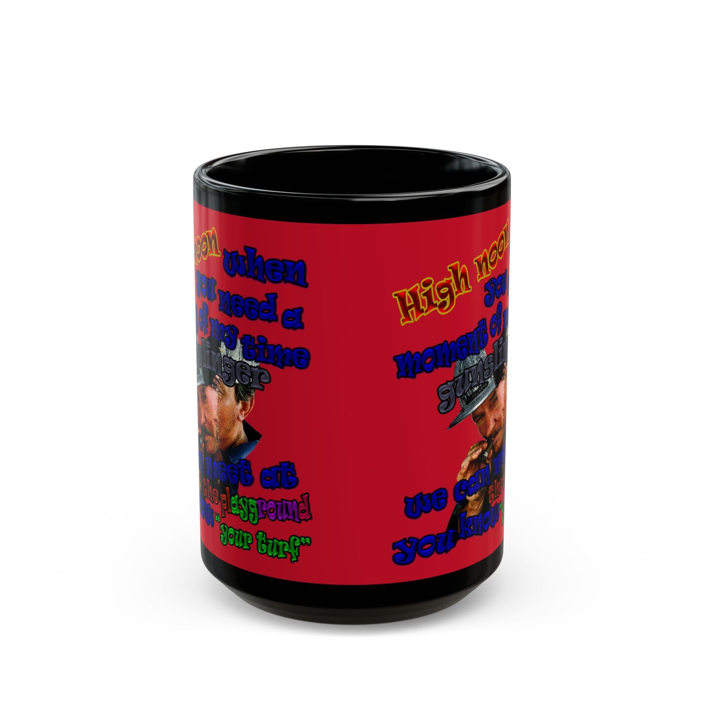 high noon - Black Mug (dark red)