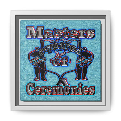 em cee squared - framed canvas art (faded blue)