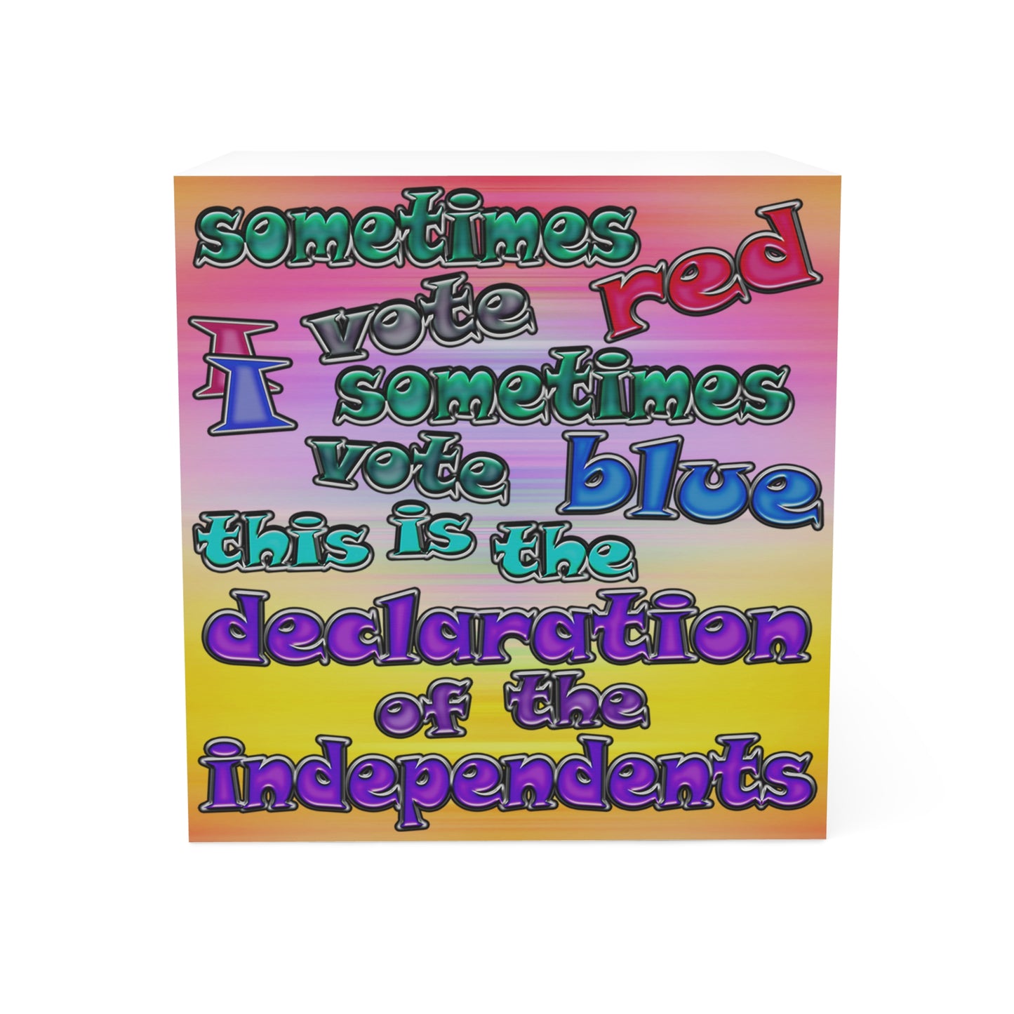 declaration of the independents - note cube (color blur)