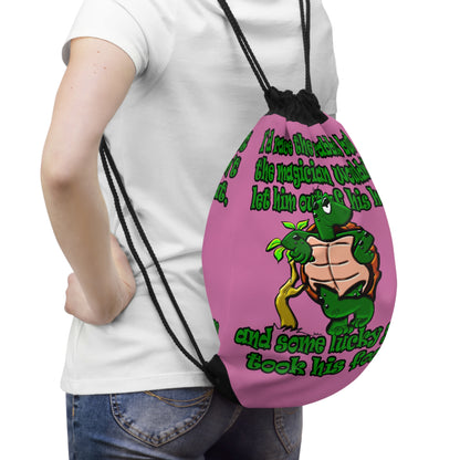 turtle race - Drawstring Bag (light pink)