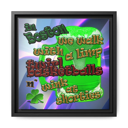 celtics logo - framed canvas art (grey-pink wave)