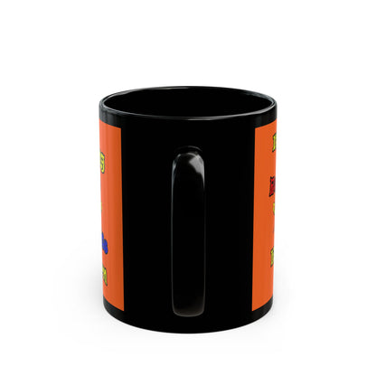 popping like popcorn - Black Mug (orange)